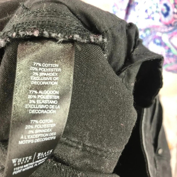 White House Black Market skinny leg black denim jeans sz 6 regular minimalist - Picture 4 of 6